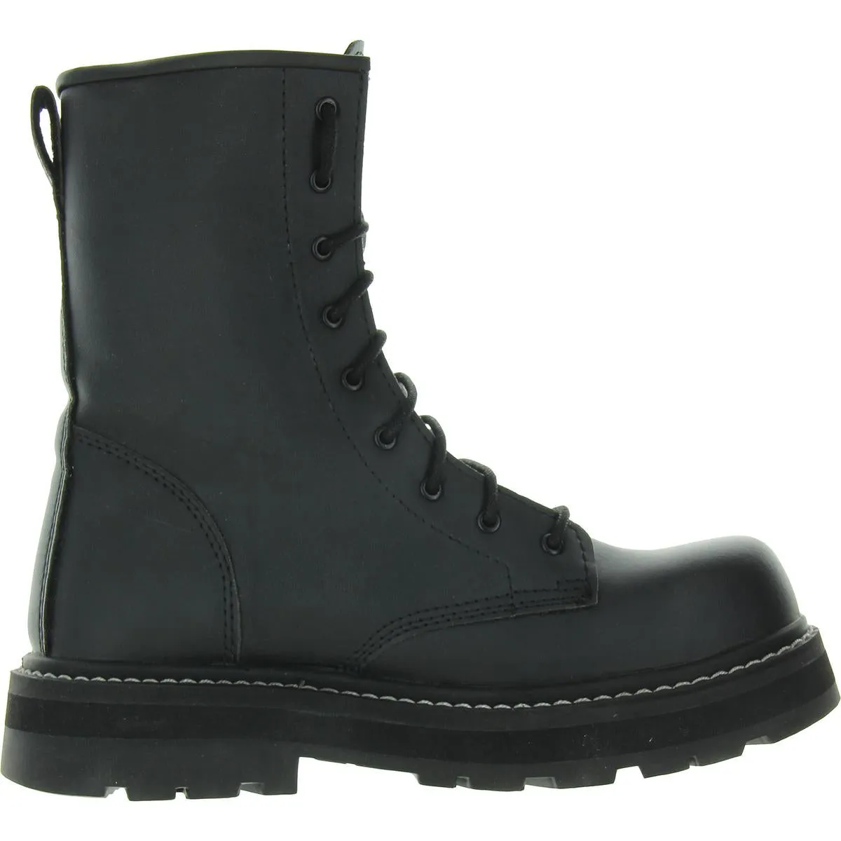 Womens Faux Leather Lugged Sole Work & Safety Boots