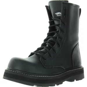 Womens Faux Leather Lugged Sole Work & Safety Boots