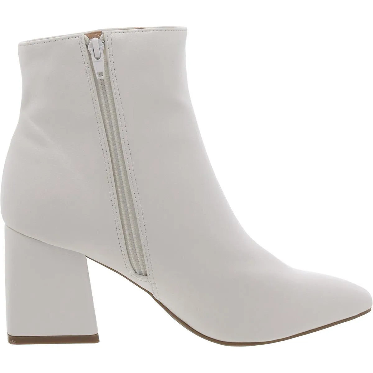 Womens Faux Leather Pointed Toe Booties