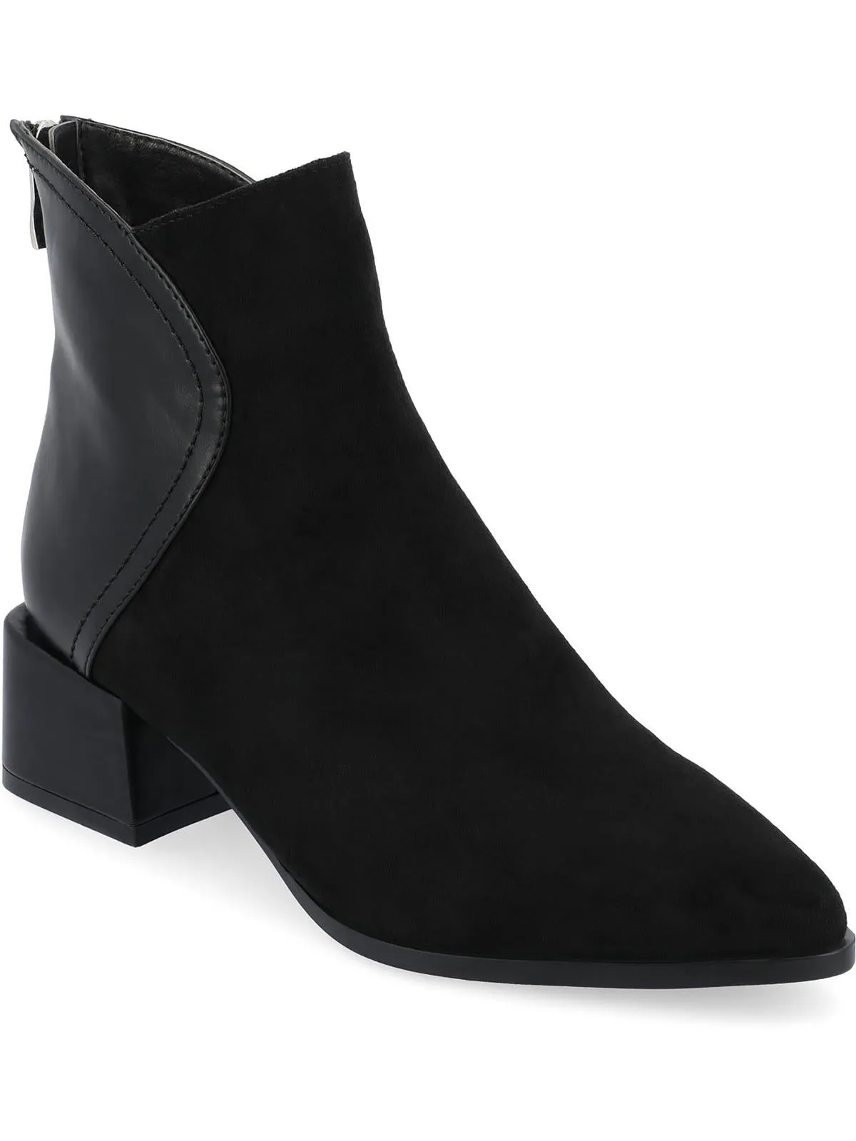 Womens Faux Leather Pointed Toe Booties