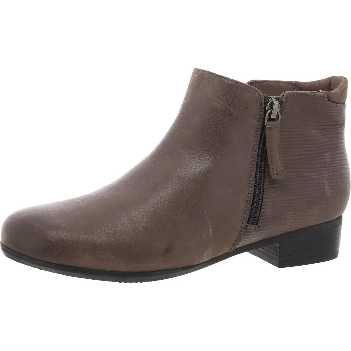 Womens Faux Leather Round toe Ankle Boots