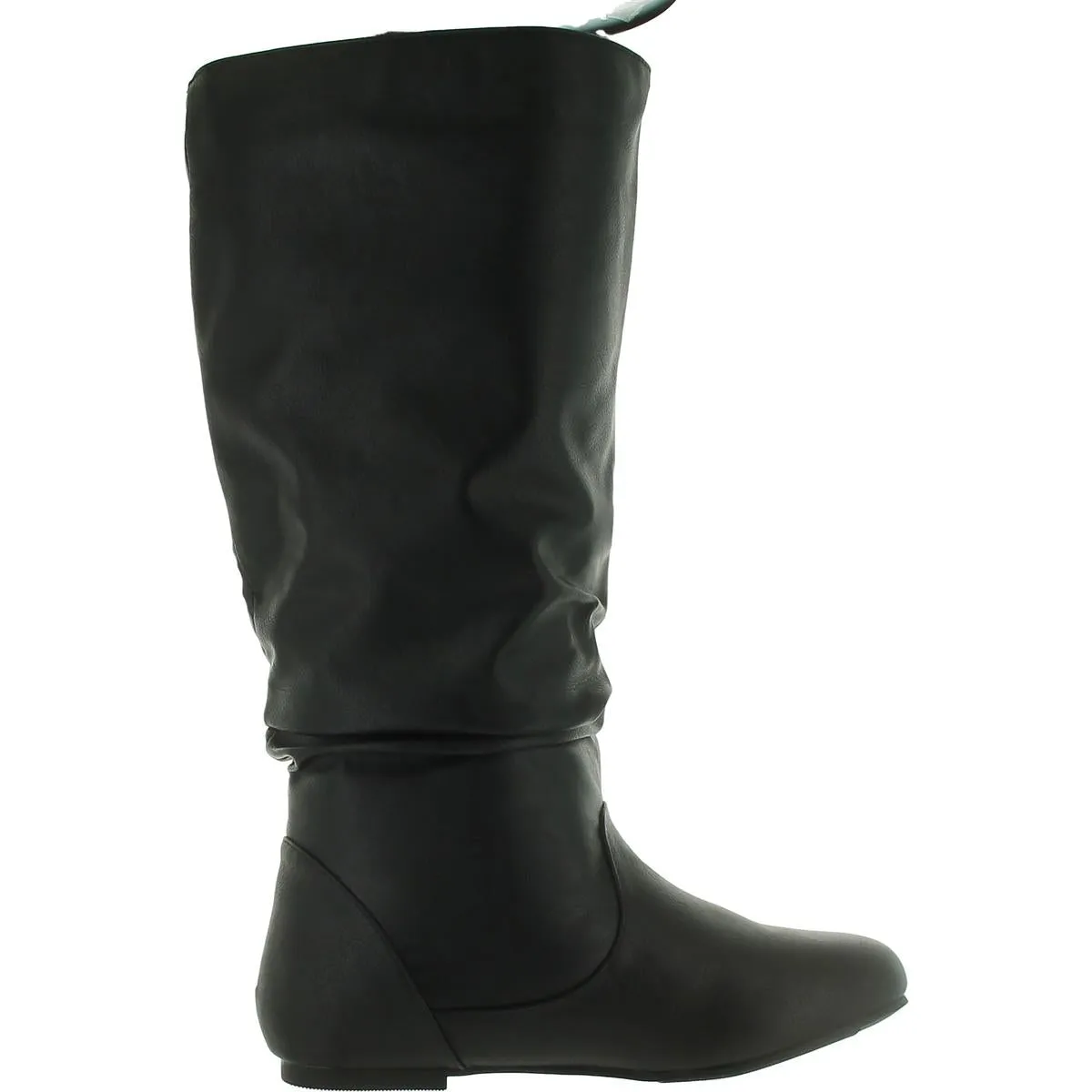 Womens Faux Leather Round Toe Knee-High Boots