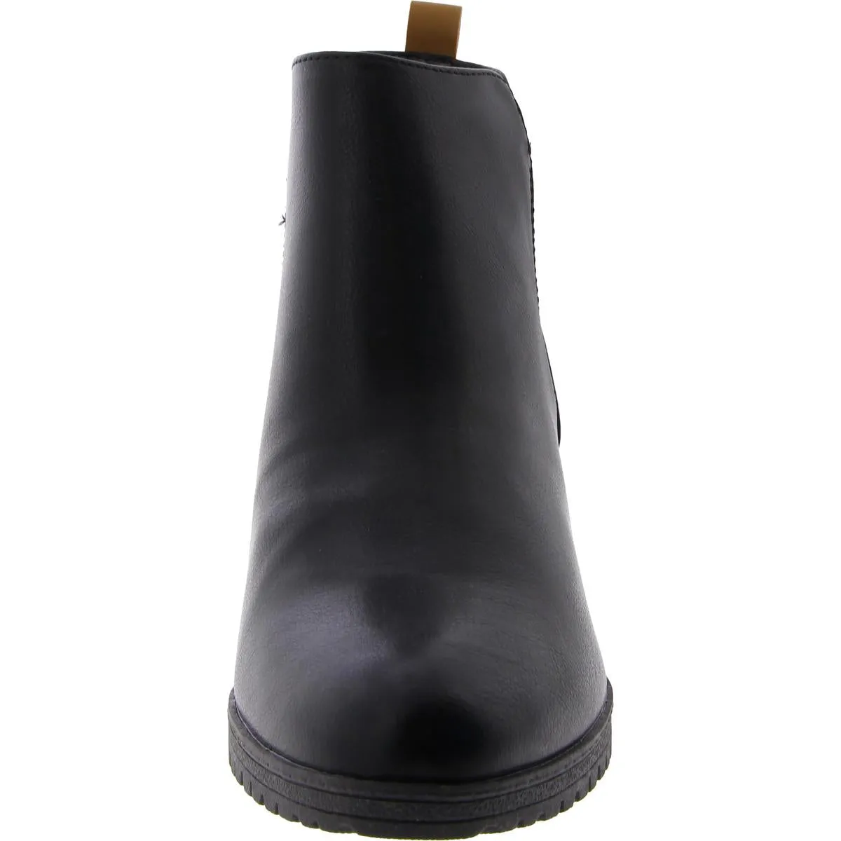 Womens Faux Leather Solid Ankle Boots