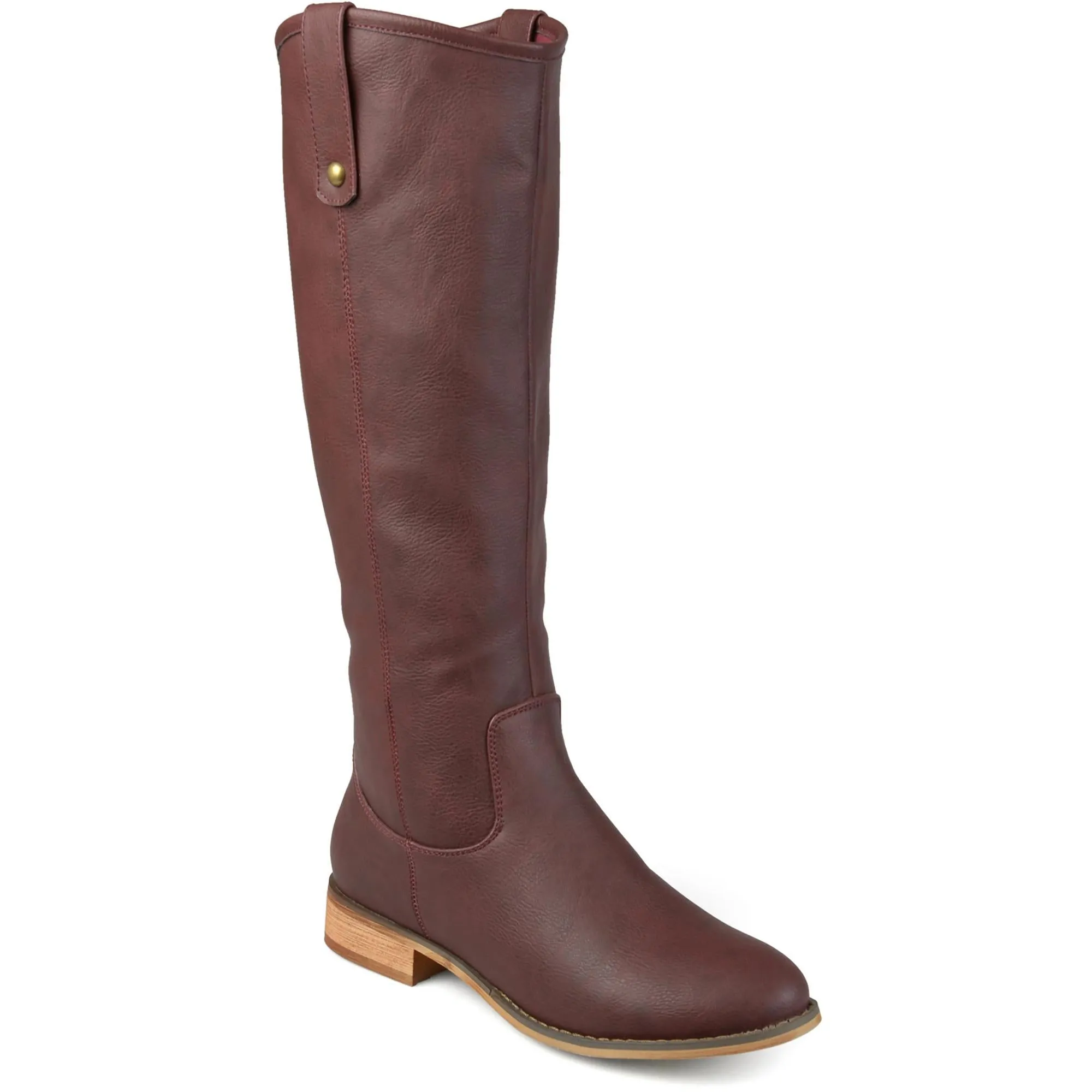 Womens Faux Leather Wide Calf Knee-High Boots