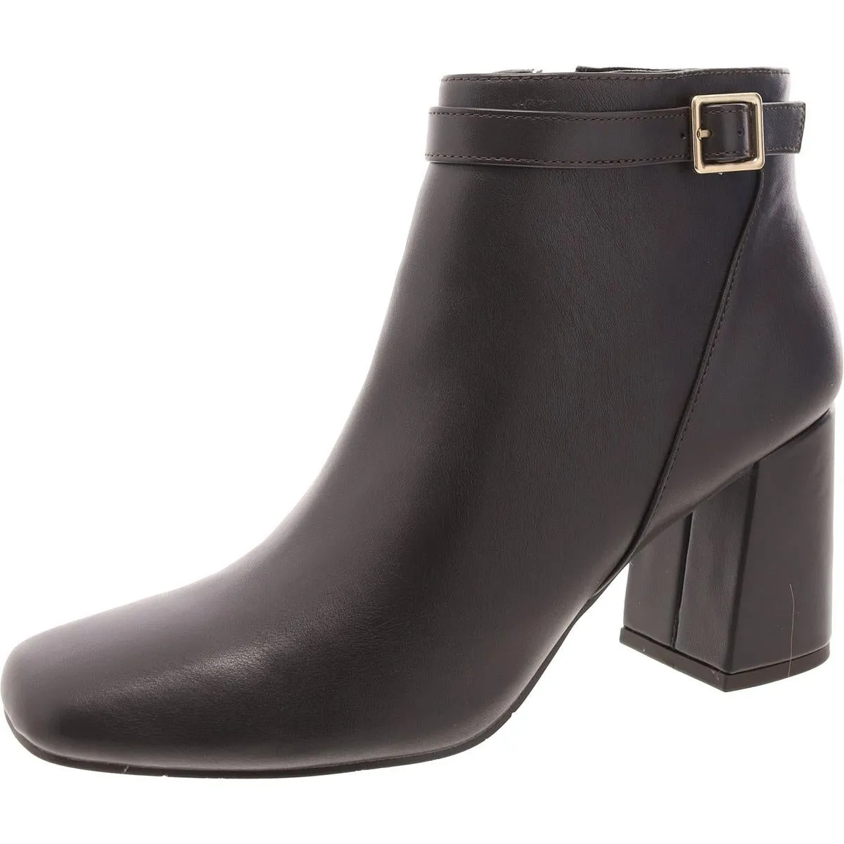 Womens Faux Leather Zip Up Ankle Boots