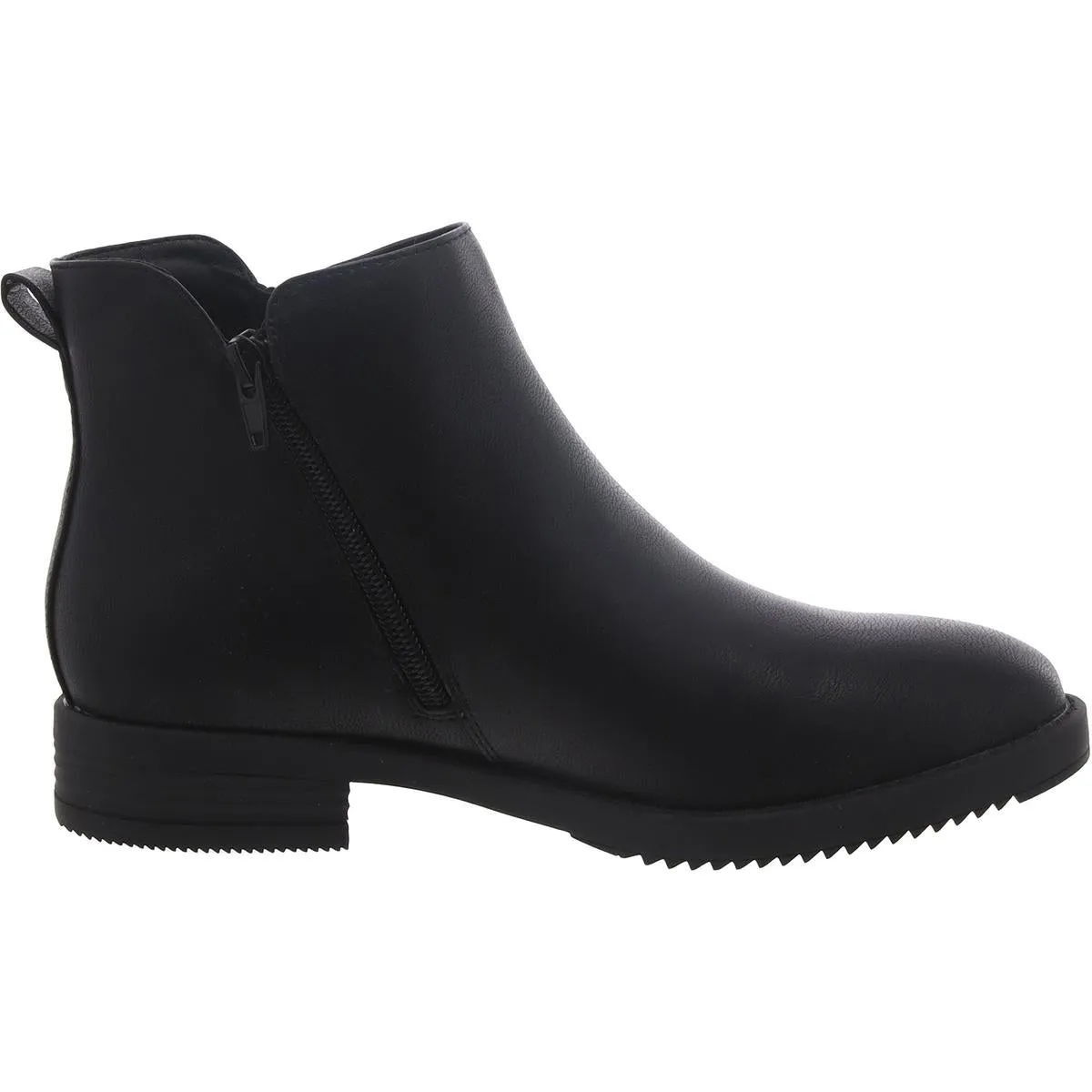 Womens Faux Leather Zipper Booties