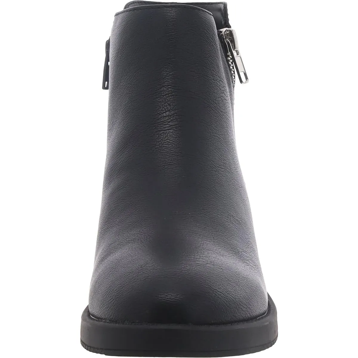 Womens Faux Leather Zipper Booties