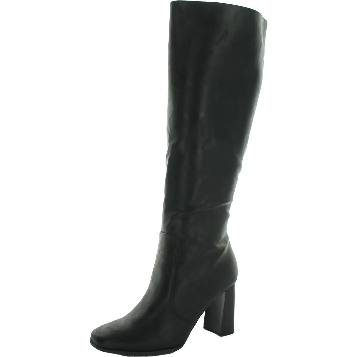 Womens Faux Leather Zipper Knee-High Boots