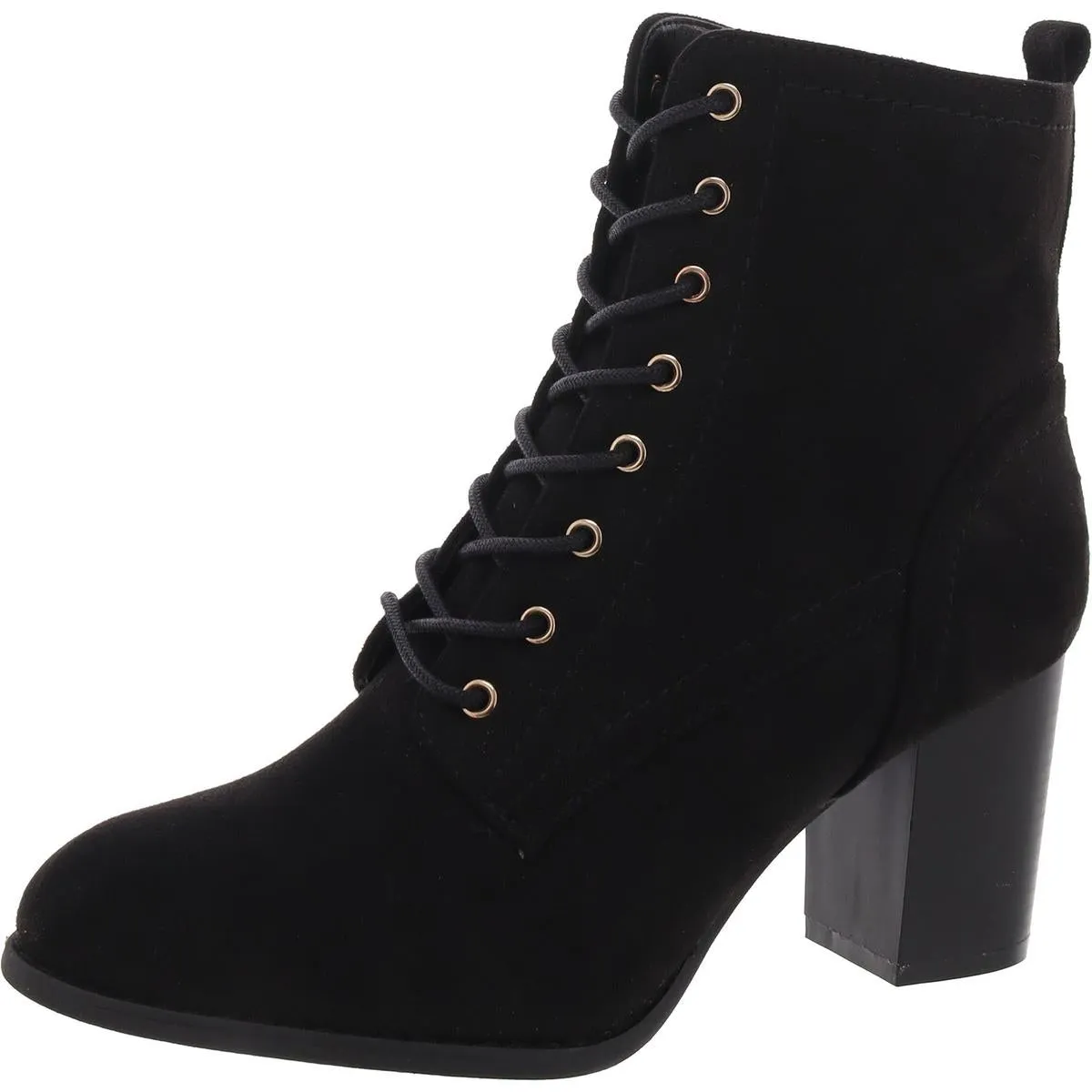 Womens Faux Suede Almond Toe Ankle Boots