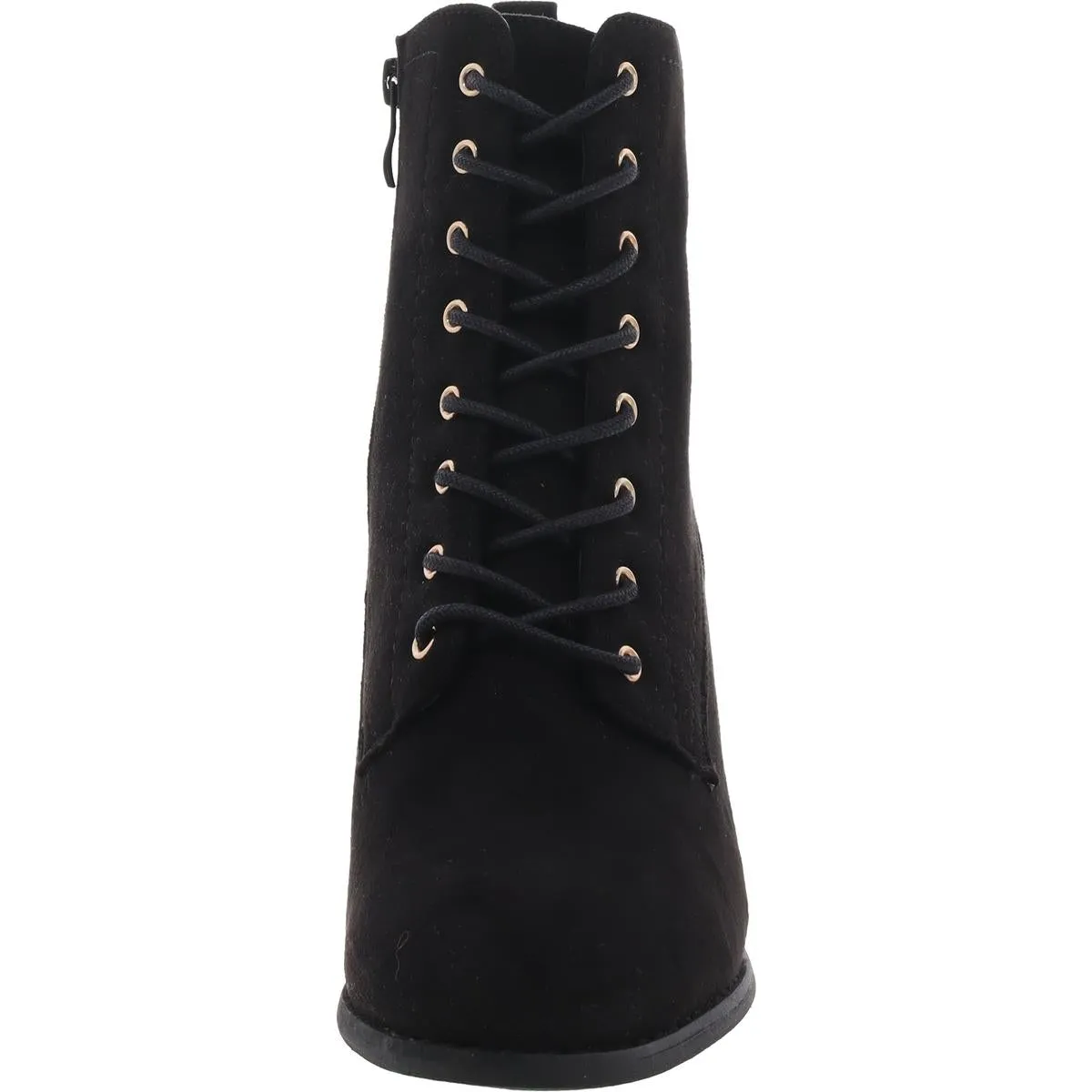 Womens Faux Suede Almond Toe Ankle Boots