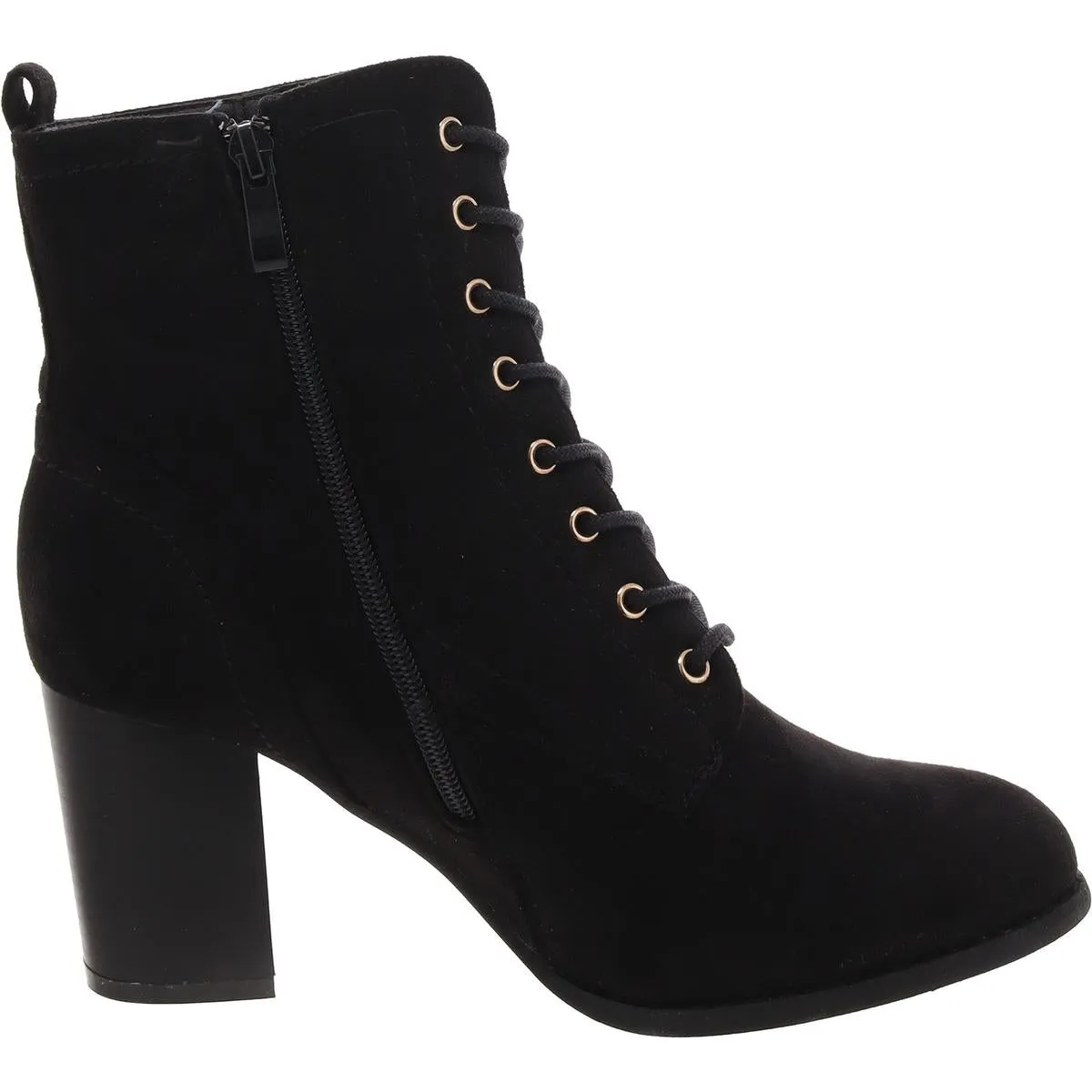 Womens Faux Suede Almond Toe Ankle Boots