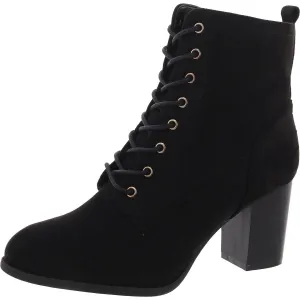 Womens Faux Suede Almond Toe Ankle Boots