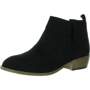 Womens Faux Suede Almond Toe Booties