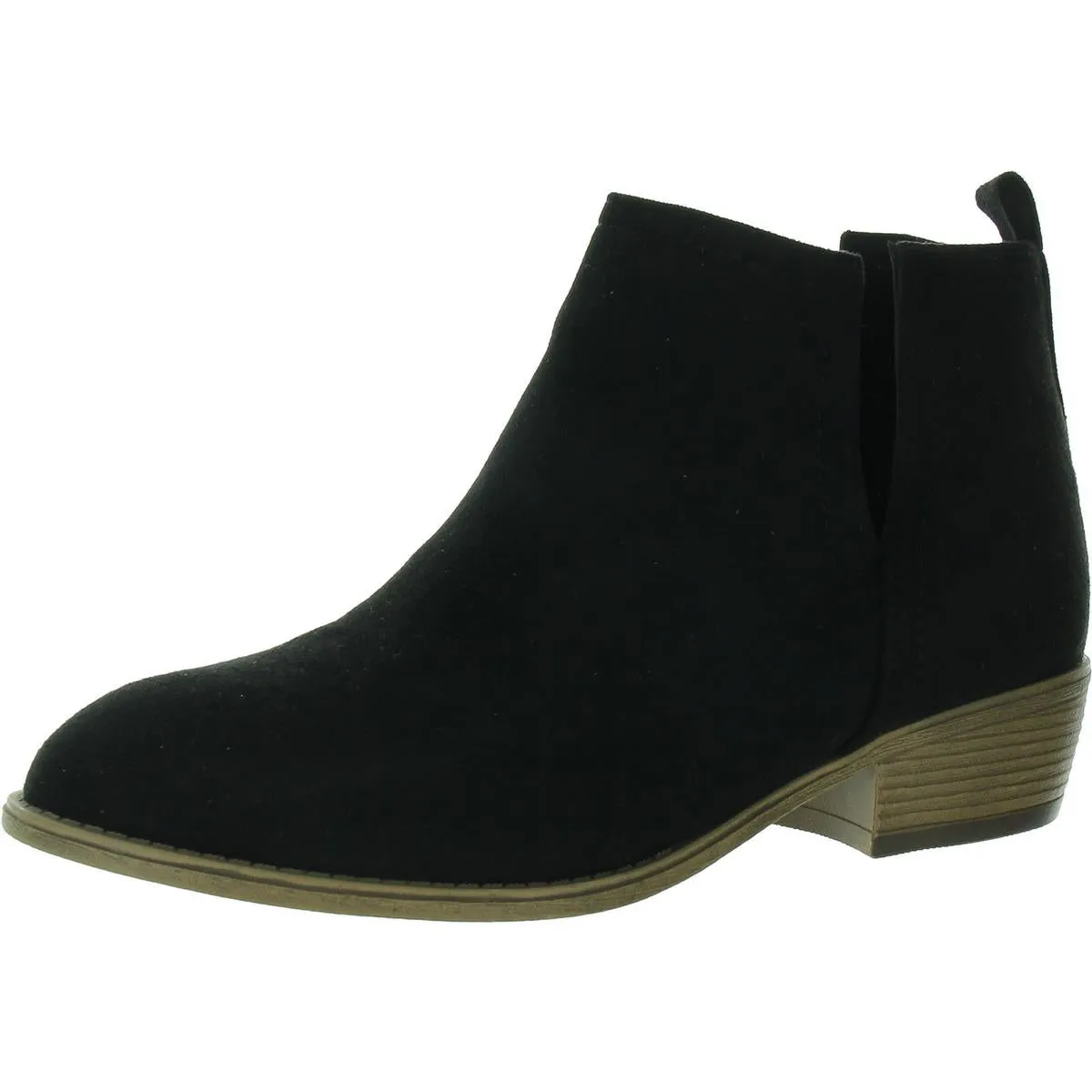 Womens Faux Suede Almond Toe Booties