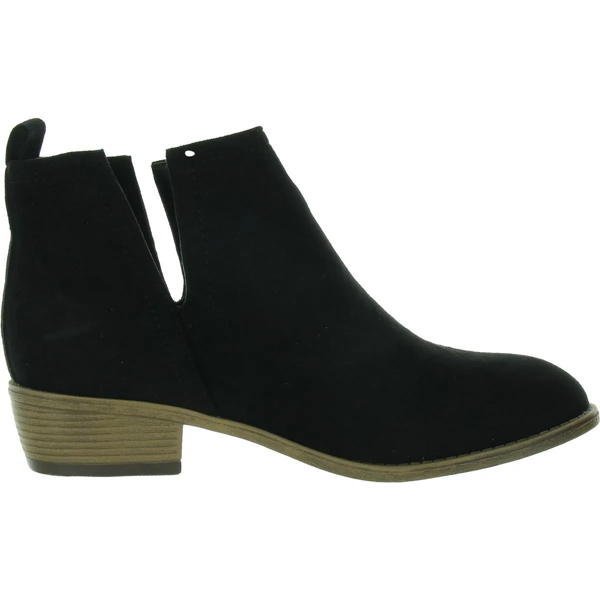 Womens Faux Suede Almond Toe Booties