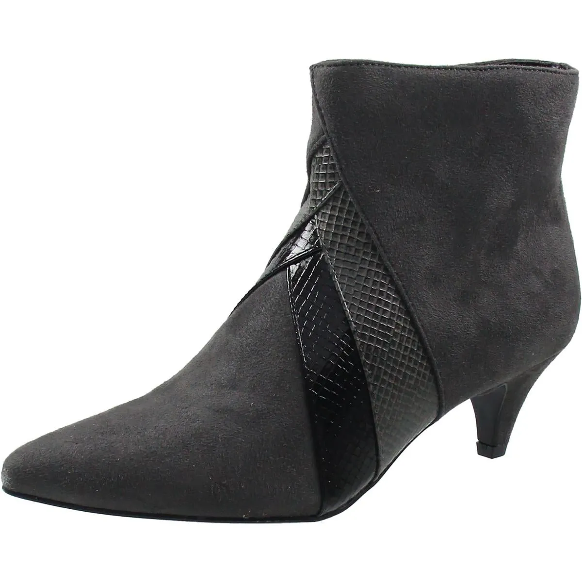 Womens Faux Suede Mixed Media Booties