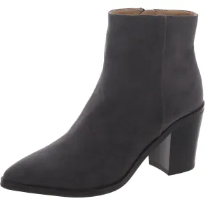 Womens Faux Suede Pointed Toe Ankle Boots