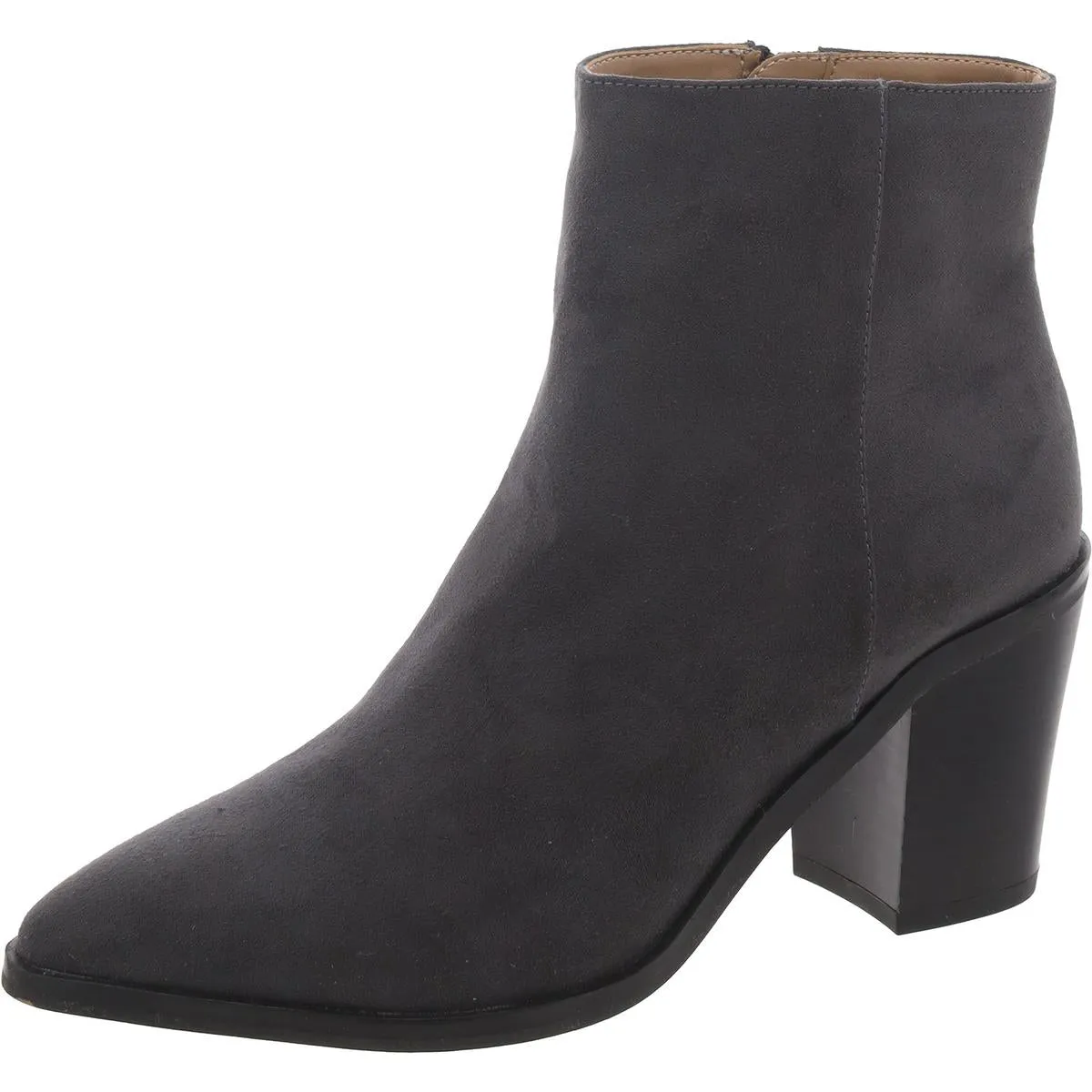 Womens Faux Suede Pointed Toe Ankle Boots