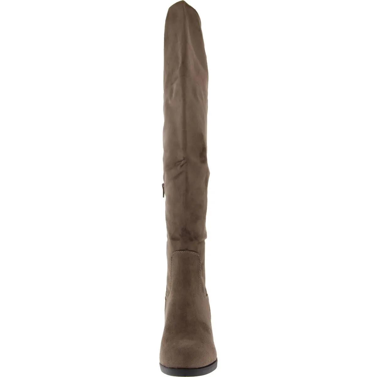 Womens Faux Suede Pull On Over-The-Knee Boots