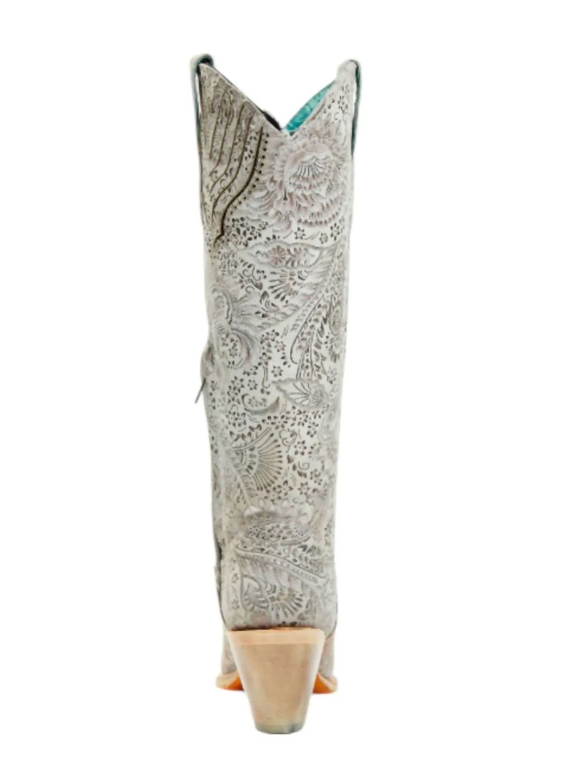 Women's Floral Embroidery Tall Boots In Silver