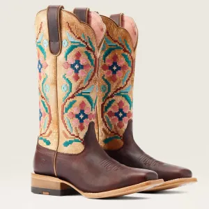 Women's Frontier Daniella Western Boot In Brown/off_White
