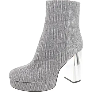 Womens Glitter Canvas Mid-Calf Boots