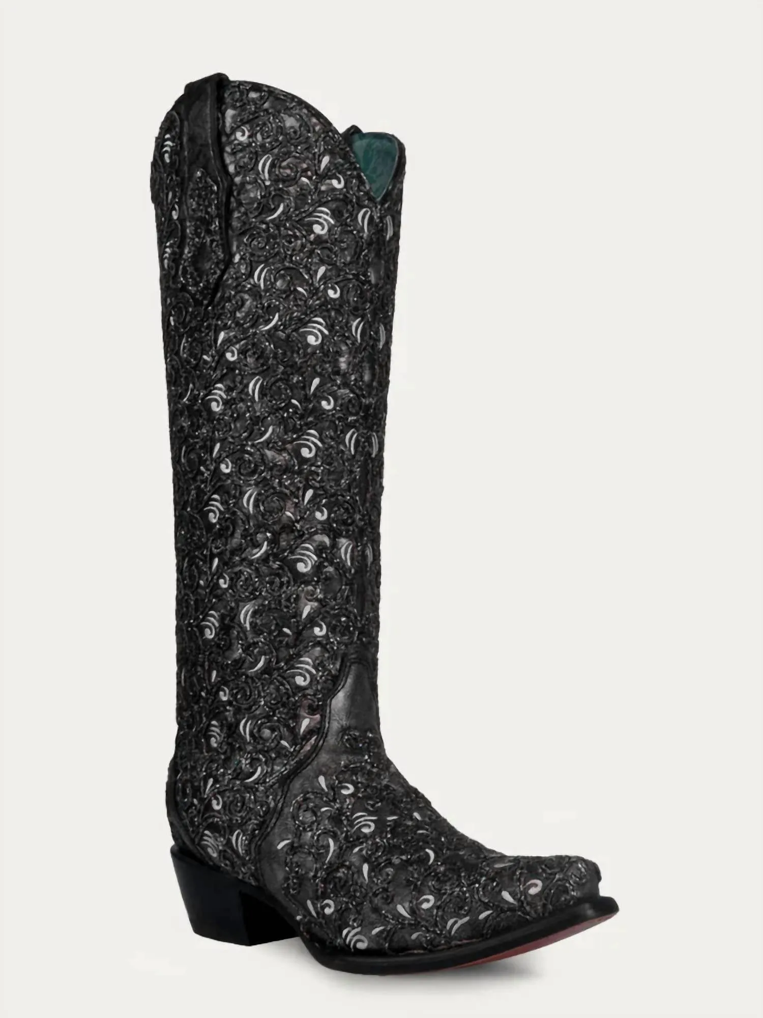 Women's Glitter Overlay Boots In Black