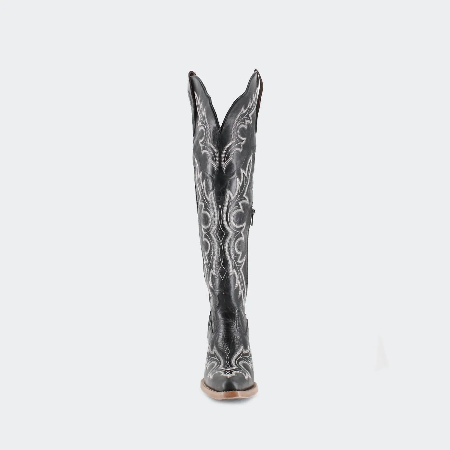 Women's Julia Leather Cowgirl Boots In Black