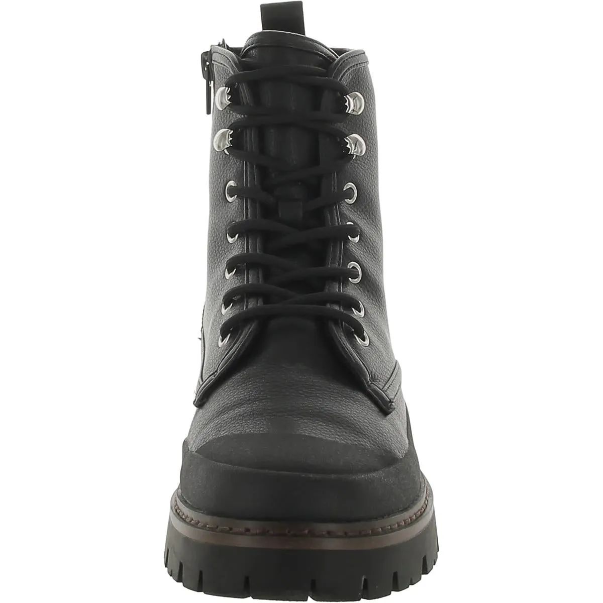 Womens Lace-Up Faux Leather Combat & Lace-Up Boots