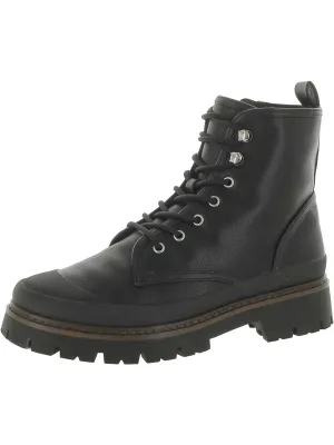 Womens Lace-Up Faux Leather Combat & Lace-Up Boots
