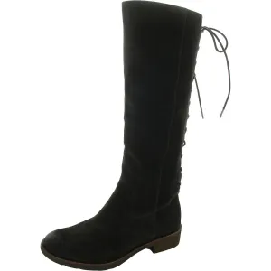 Womens Lace-Up Suede Knee-High Boots