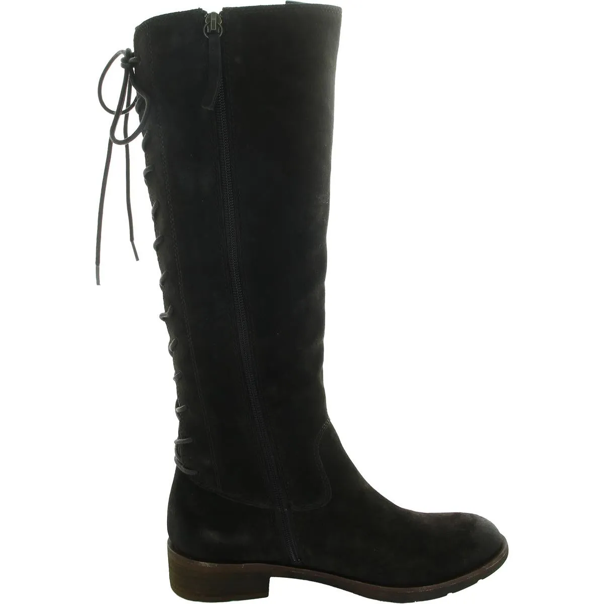 Womens Lace-Up Suede Knee-High Boots