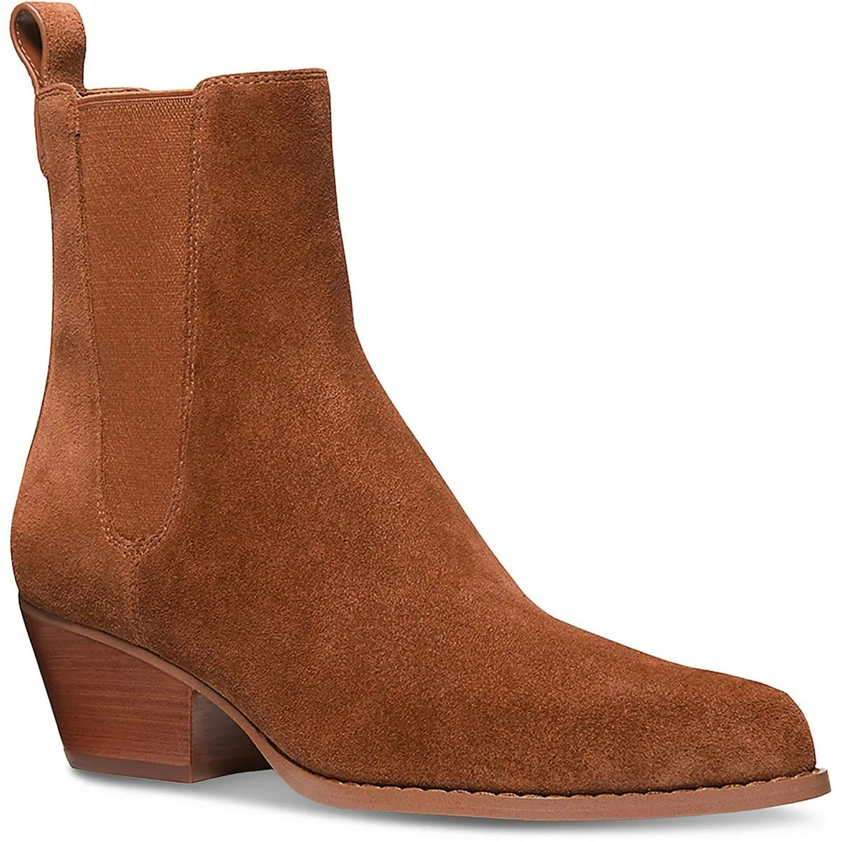 Womens Leather Mid-Calf Chelsea Boots