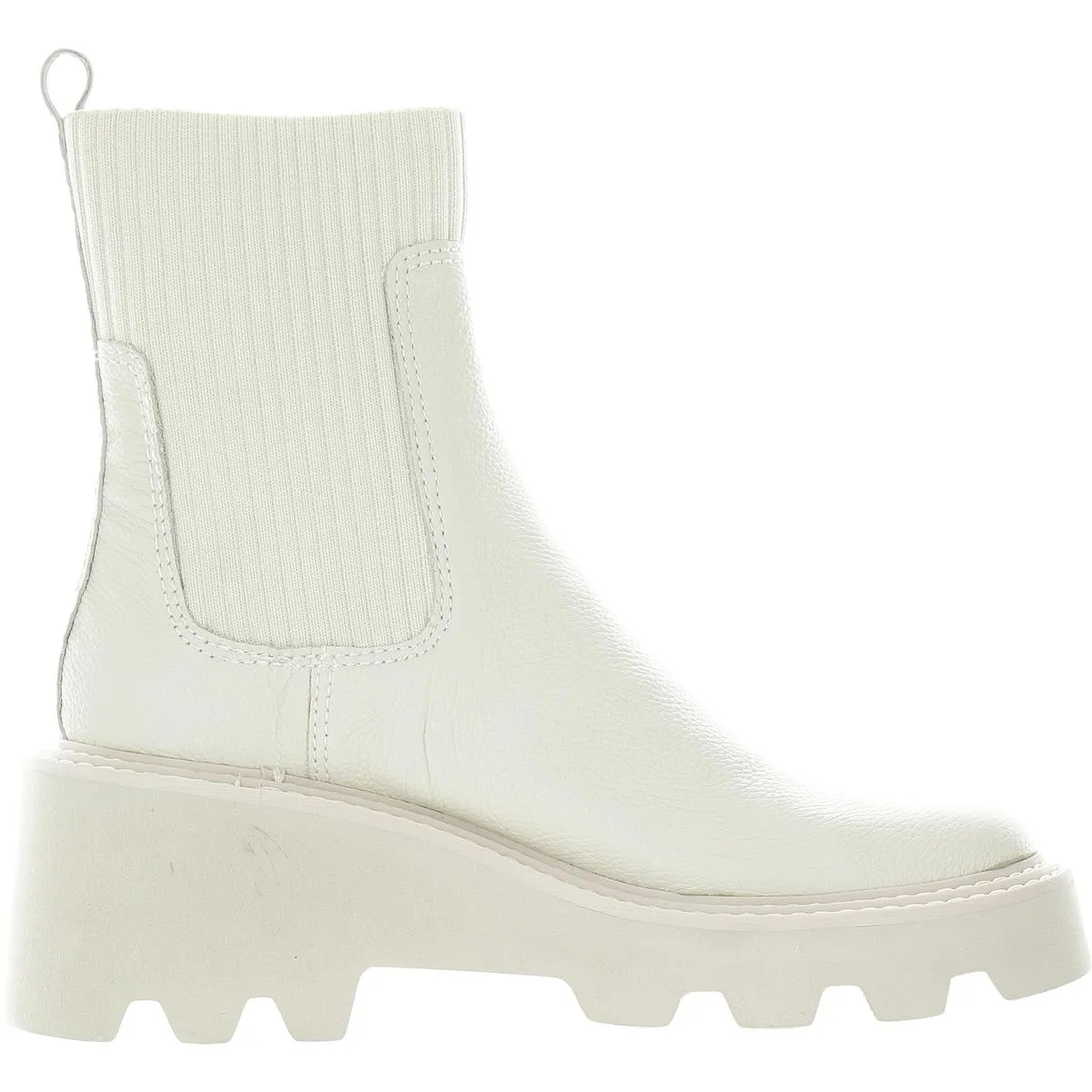 Womens Lugged Sole Leather Mid-Calf Boots