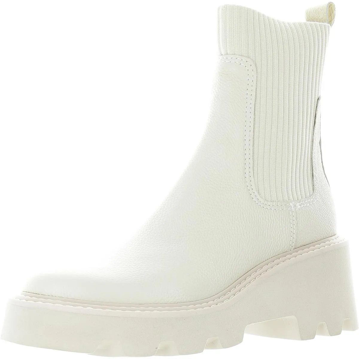 Womens Lugged Sole Leather Mid-Calf Boots
