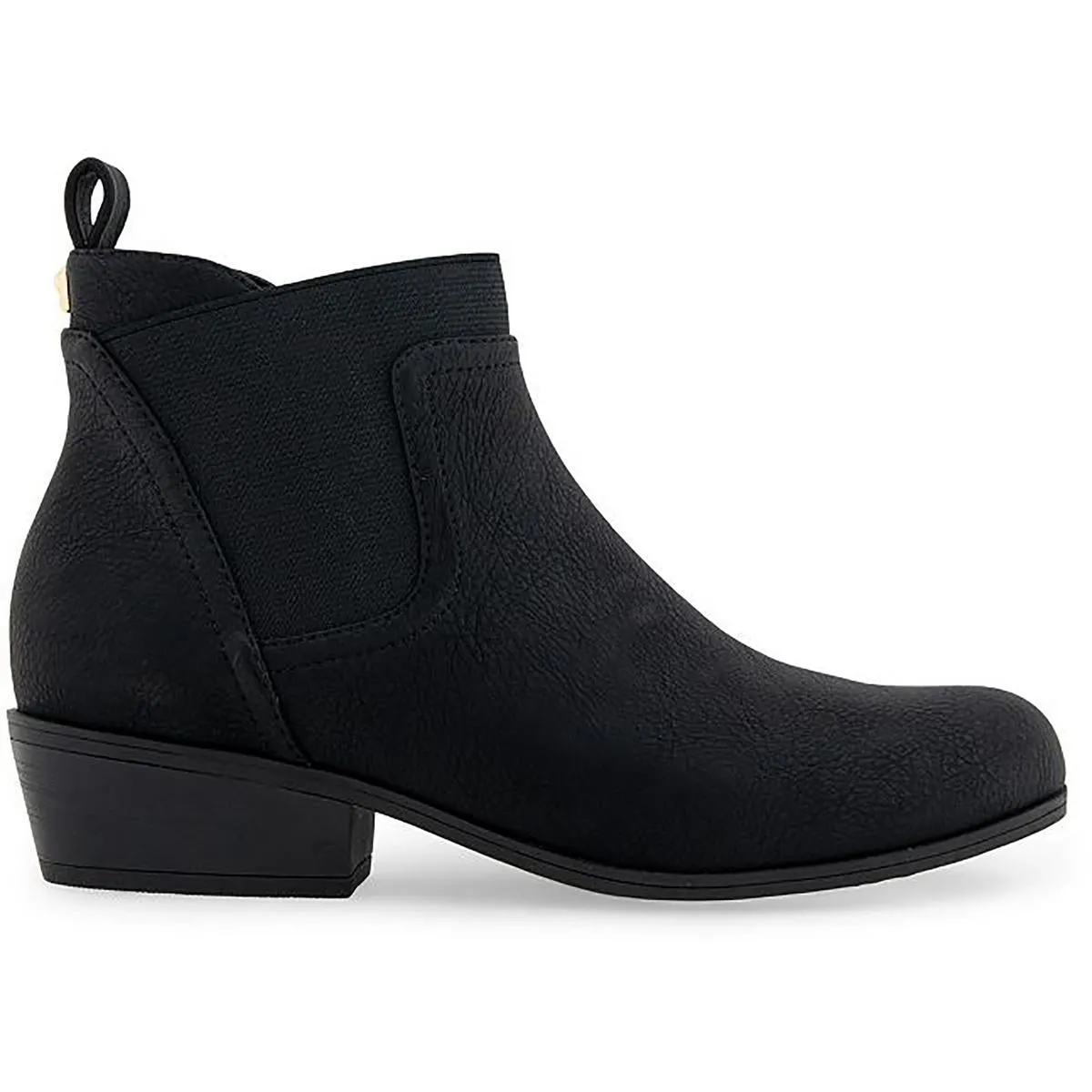 Womens Mixed Media Faux Leather Ankle Boots