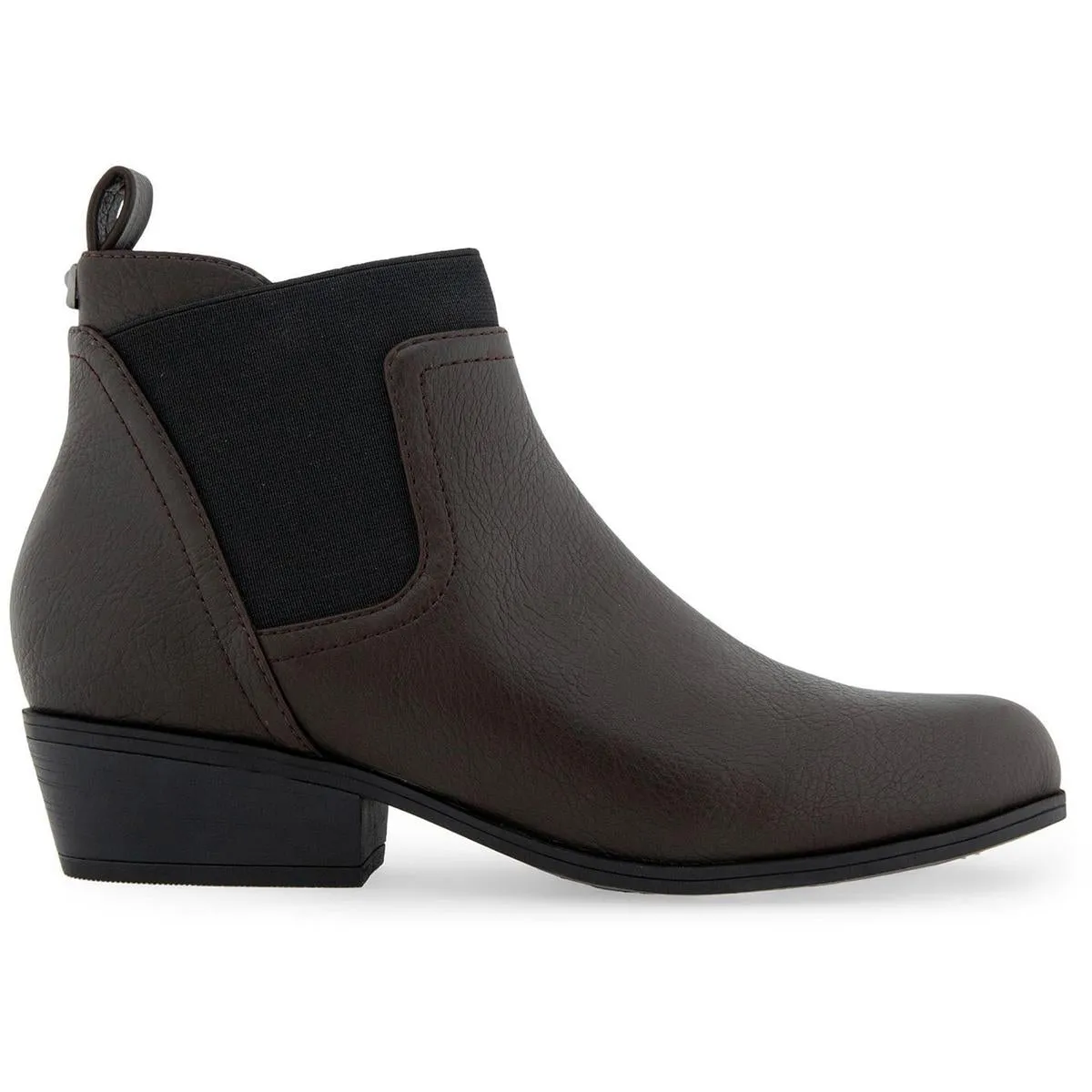 Womens Mixed Media Faux Leather Ankle Boots
