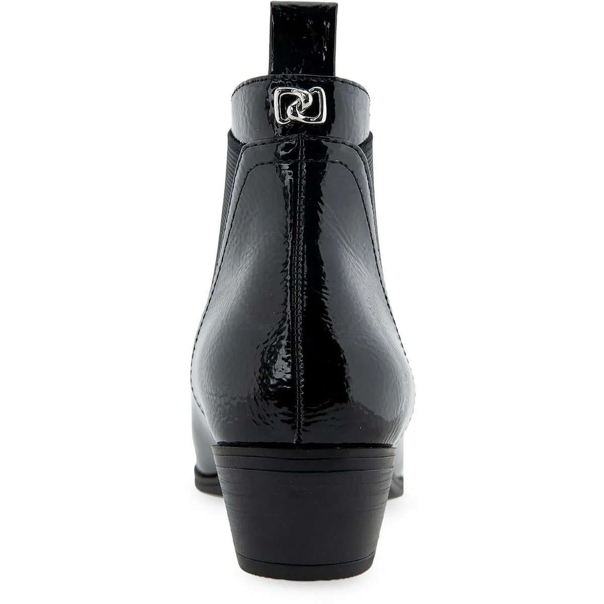 Womens Mixed Media Faux Leather Ankle Boots