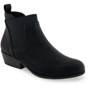 Womens Mixed Media Faux Leather Ankle Boots
