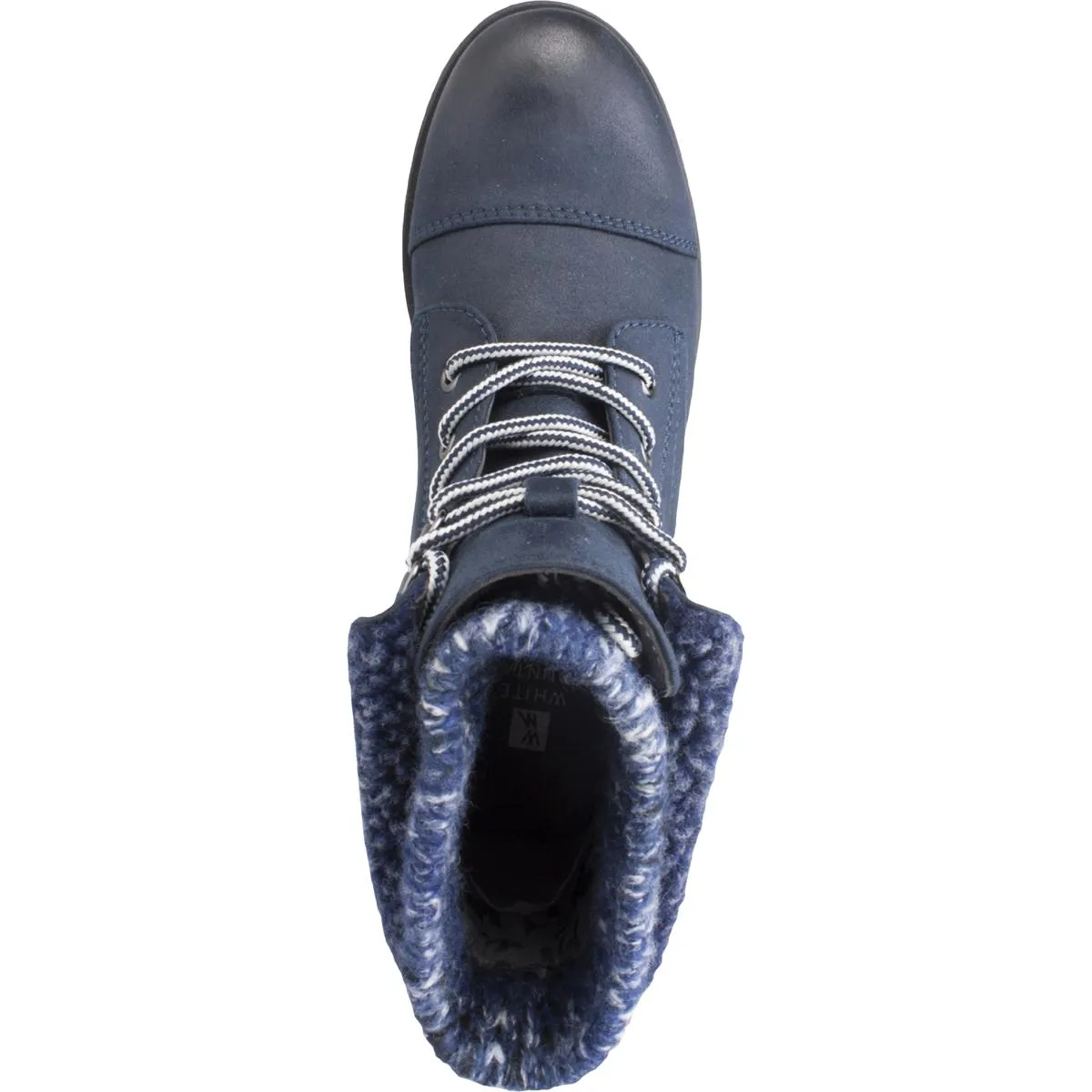 Womens Mixed Media Lug Sole Lace-Up Boot