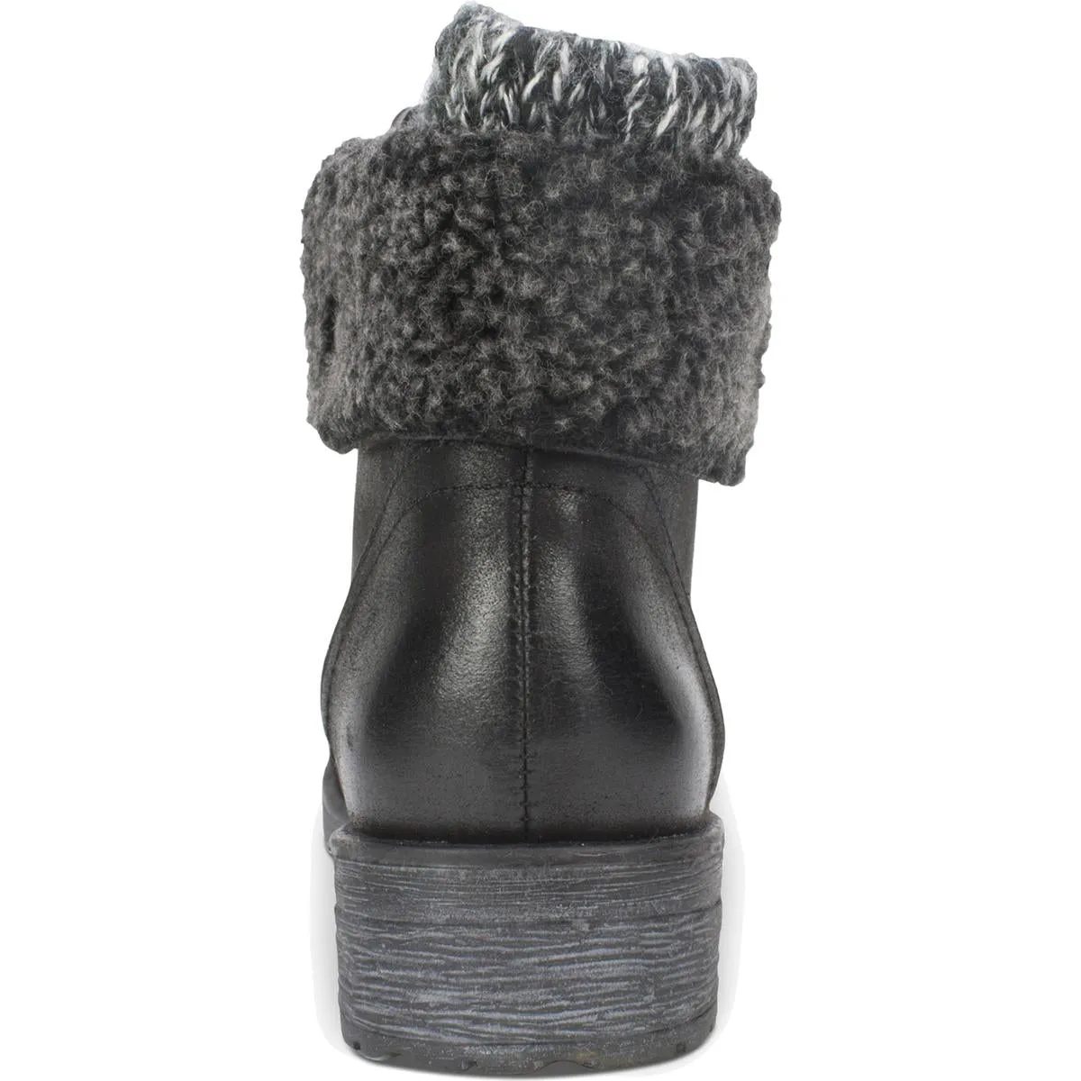 Womens Mixed Media Lug Sole Lace-Up Boot