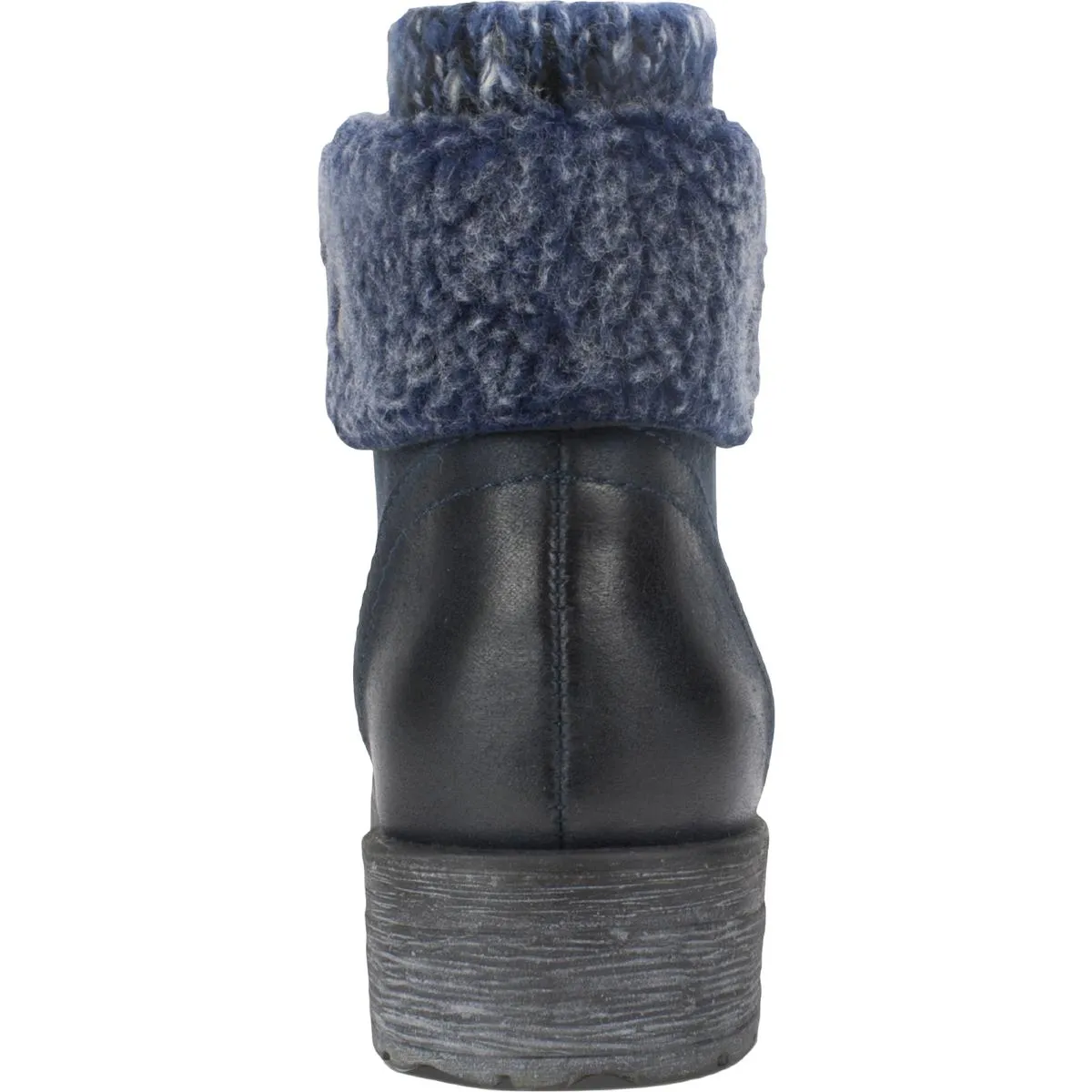 Womens Mixed Media Lug Sole Lace-Up Boot
