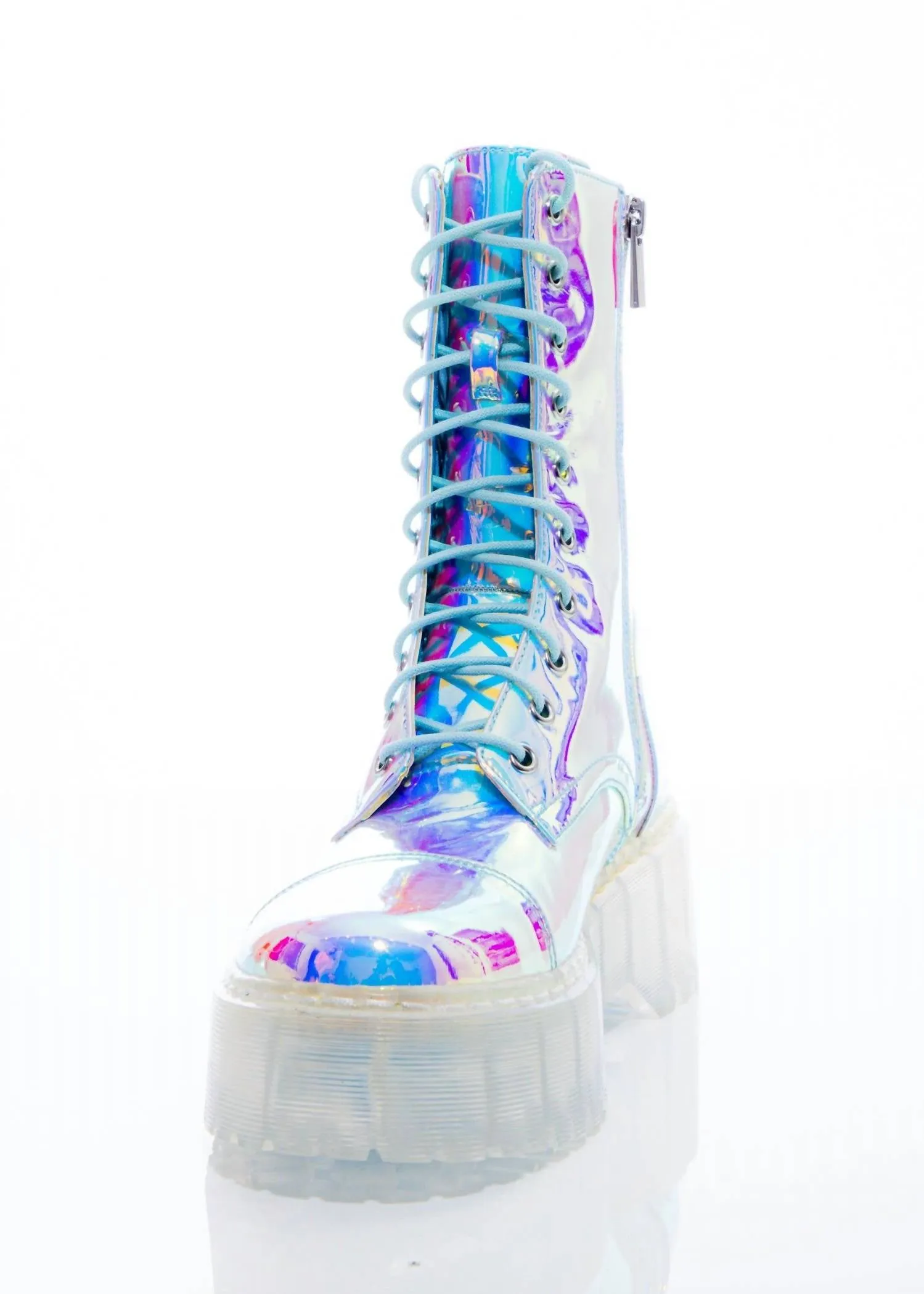 Women's Opal Combat Boot In Iridescent Multi