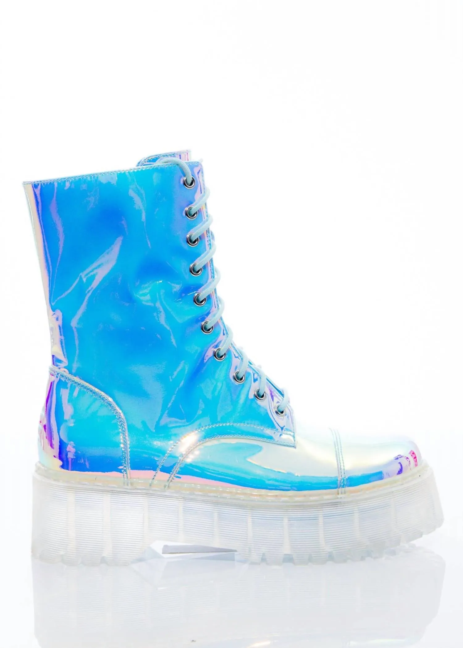 Women's Opal Combat Boot In Iridescent Multi