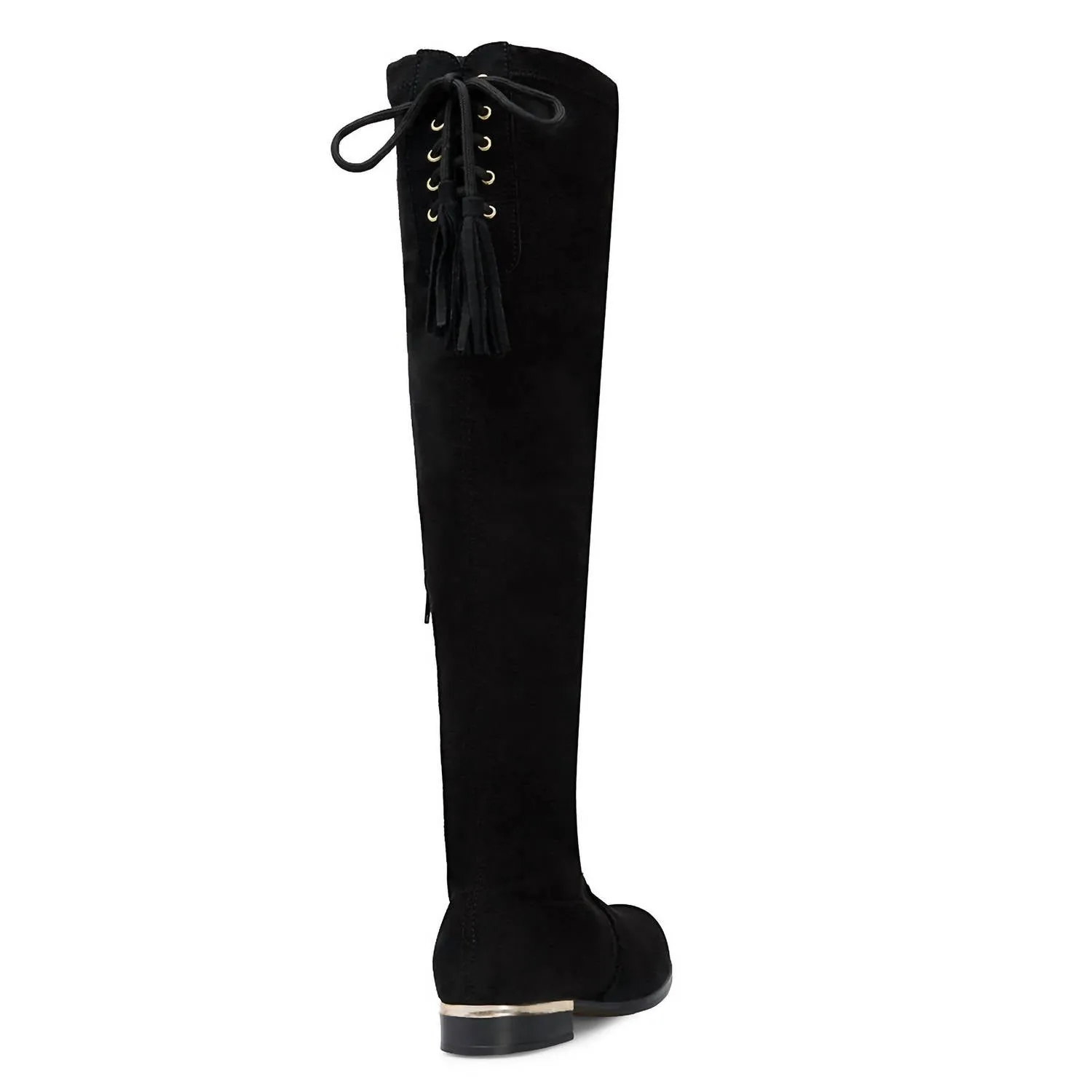 Women's Over The Knee Low Heel Boots In Black