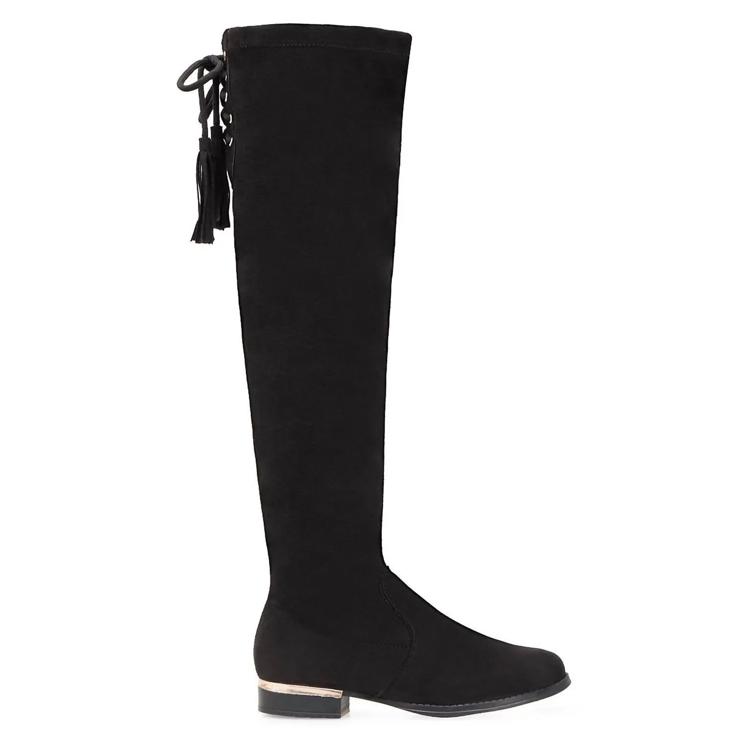 Women's Over The Knee Low Heel Boots In Black