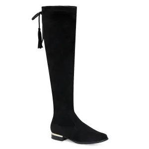 Women's Over The Knee Low Heel Boots In Black