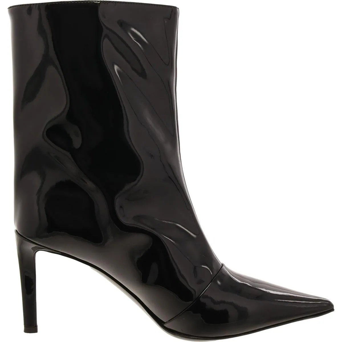 Womens Patent Metallic Booties