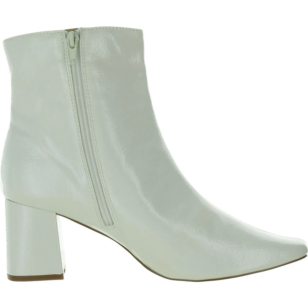 Womens Patent Zipper Booties