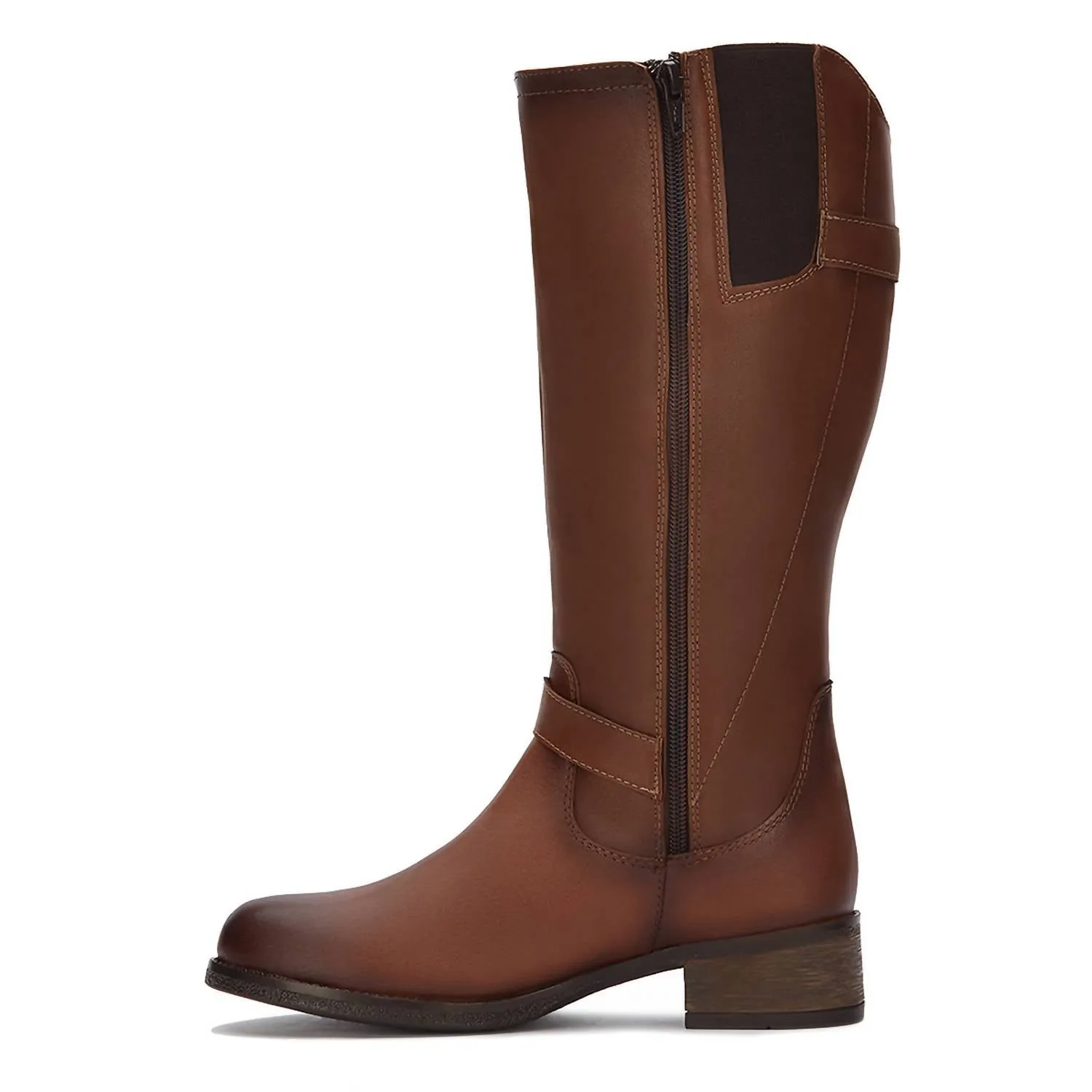 Women's Riding Boots With Metal Ornaments In Honey